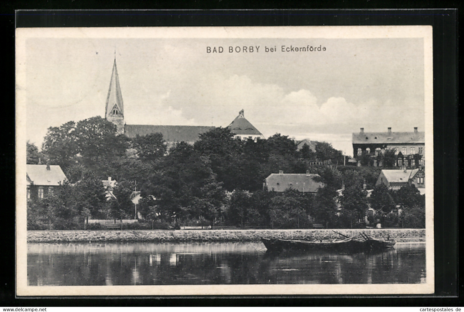 AK Bad Borby Bei Eckernförde, Ortsansicht Mit Kirche  - Eckernförde