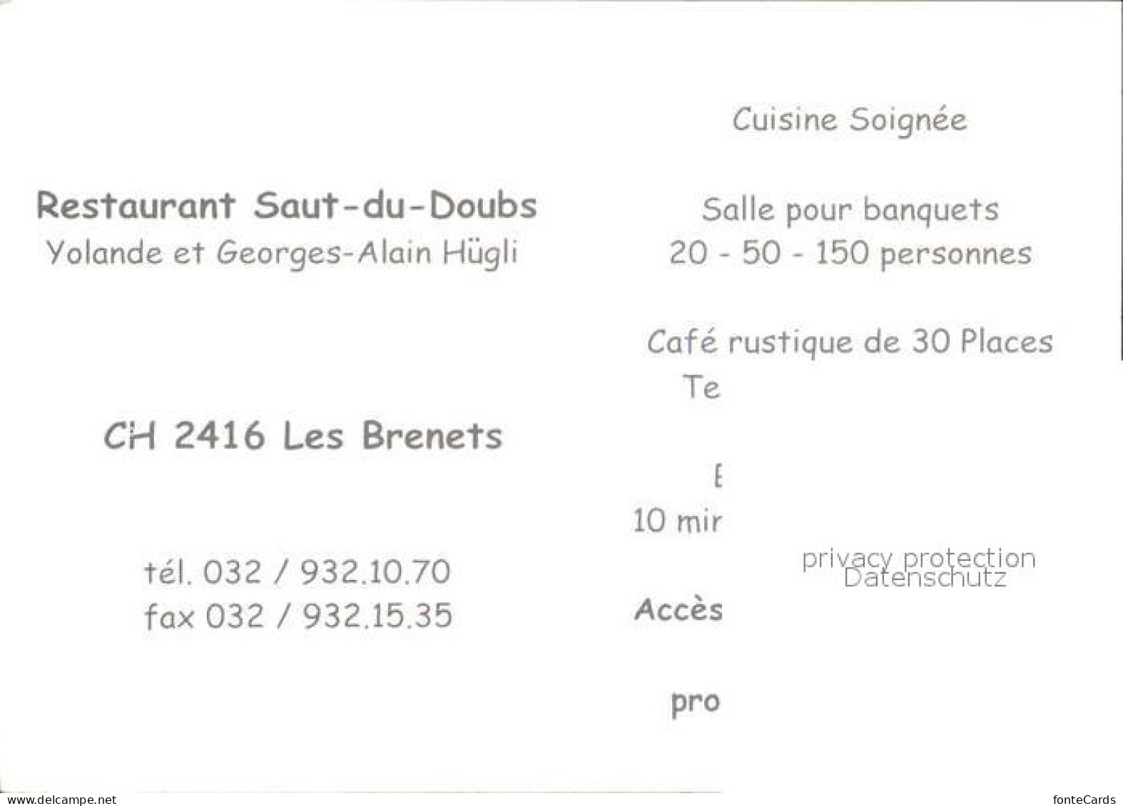 11909647 Les Brenets Restaurant Saut Du Doubs Wasserfall Les Brenets - Autres & Non Classés