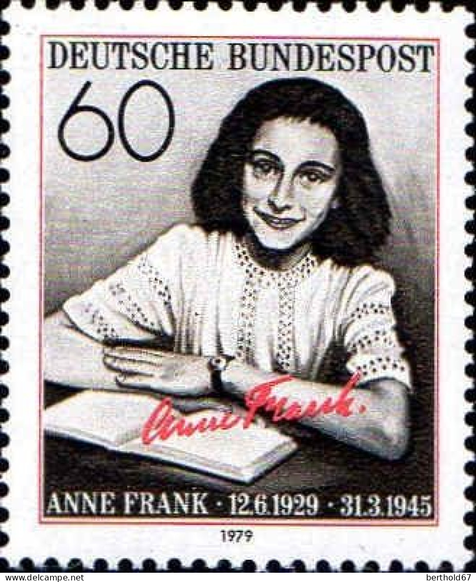 RFA Poste N** Yv: 857 Mi:1013 Anne Frank (Thème) - Famous Ladies