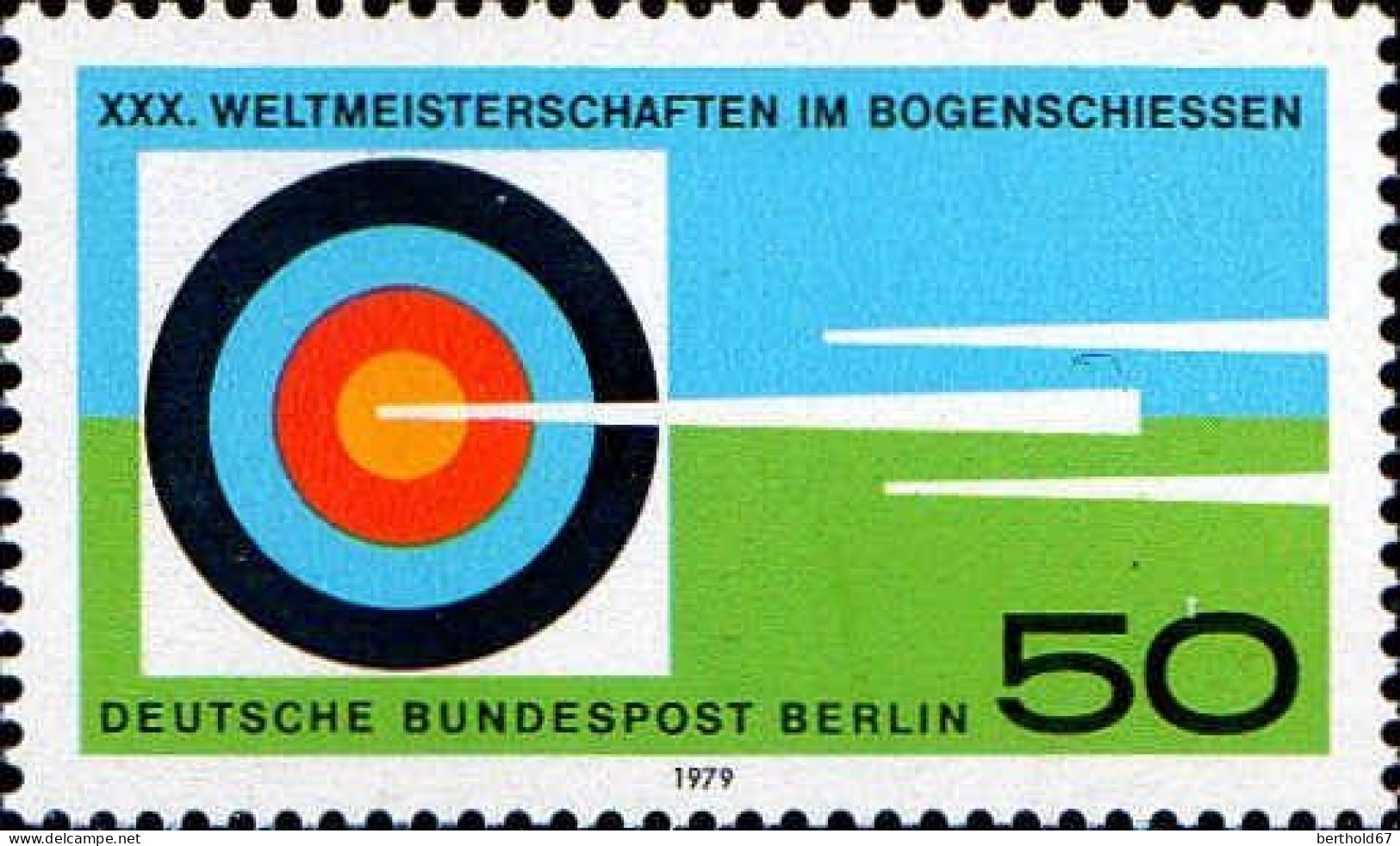 Berlin Poste N** Yv:560 Mi:599 30.Weltmeisterschaft Im Bogenschiessen (Thème) - Bogenschiessen