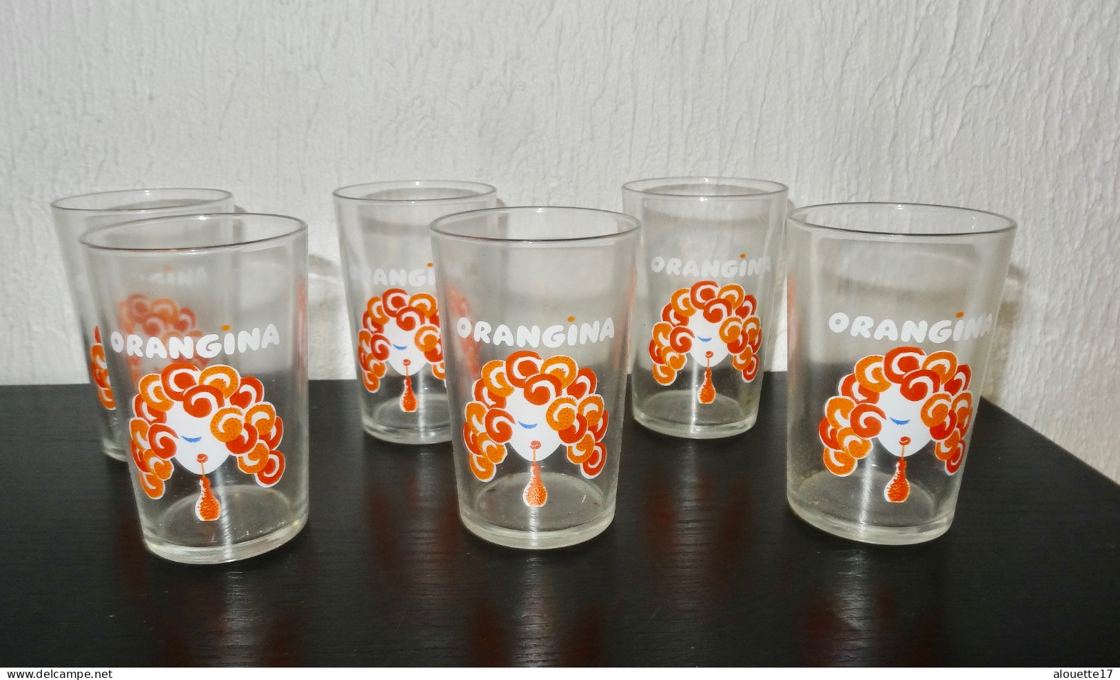 6 ANCIENS VERRES ORANGINA - Vetro & Cristallo