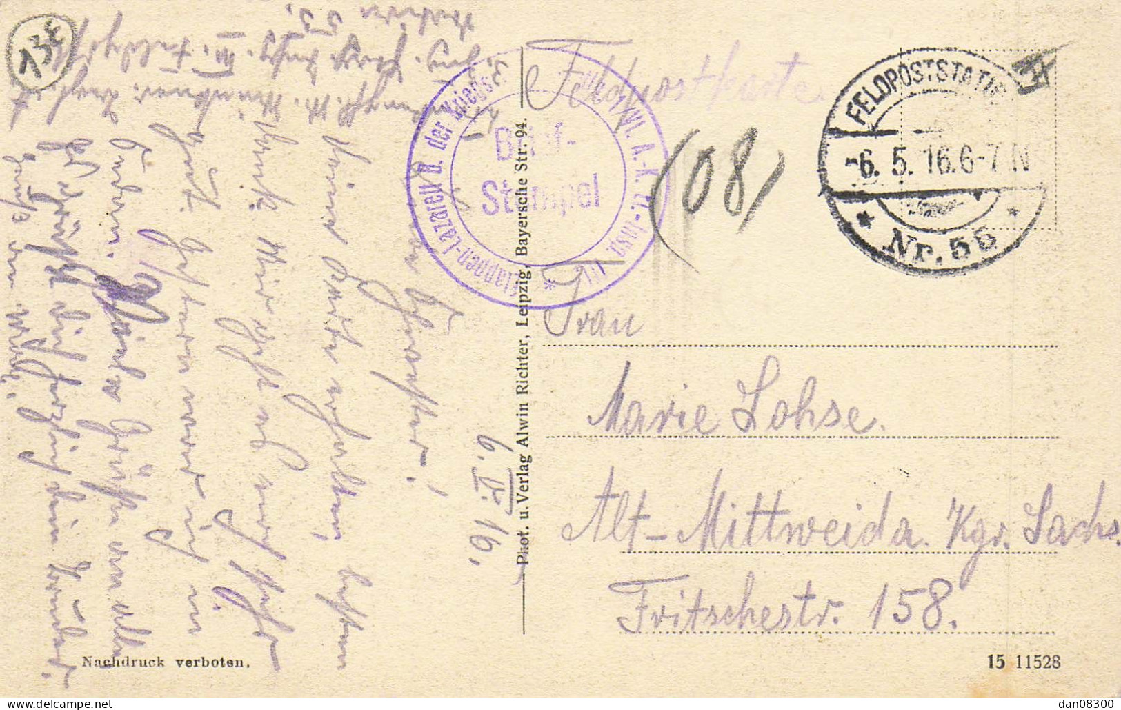 08 FELDZUG 1914-15 RETHEL BAHNHOFSTRASSE  AUJOURD'HUI RUE THIERS CARTE ALLEMANDE - Rethel