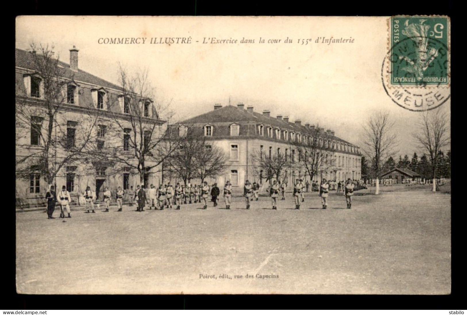 55 - COMMERCY - EXERCICE DANS LA COUR DU 155E D'INFANTERIE - EDITEUR POIROT - Commercy