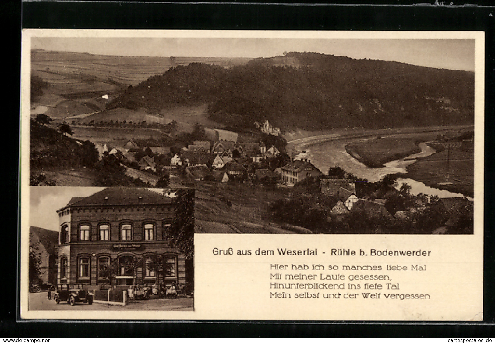 AK Rühle B. Bodenwerder, Gast- Und Pensionshaus Zur Weser, Bes. L. Warnecke, Panorama  - Bodenwerder