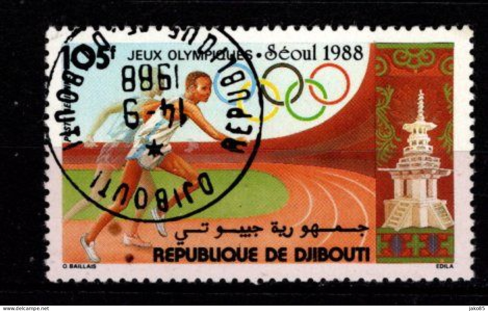 - DJIBOUTI - 1988 - YT N° PA 242 - Oblitéré - JO Seoul - Djibouti (1977-...)