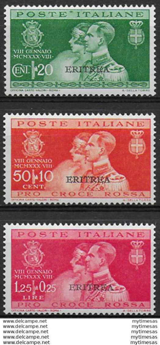 1930 Eritrea Nozze Umberto 3v. MNH Sassone N. 152/54 - Other & Unclassified