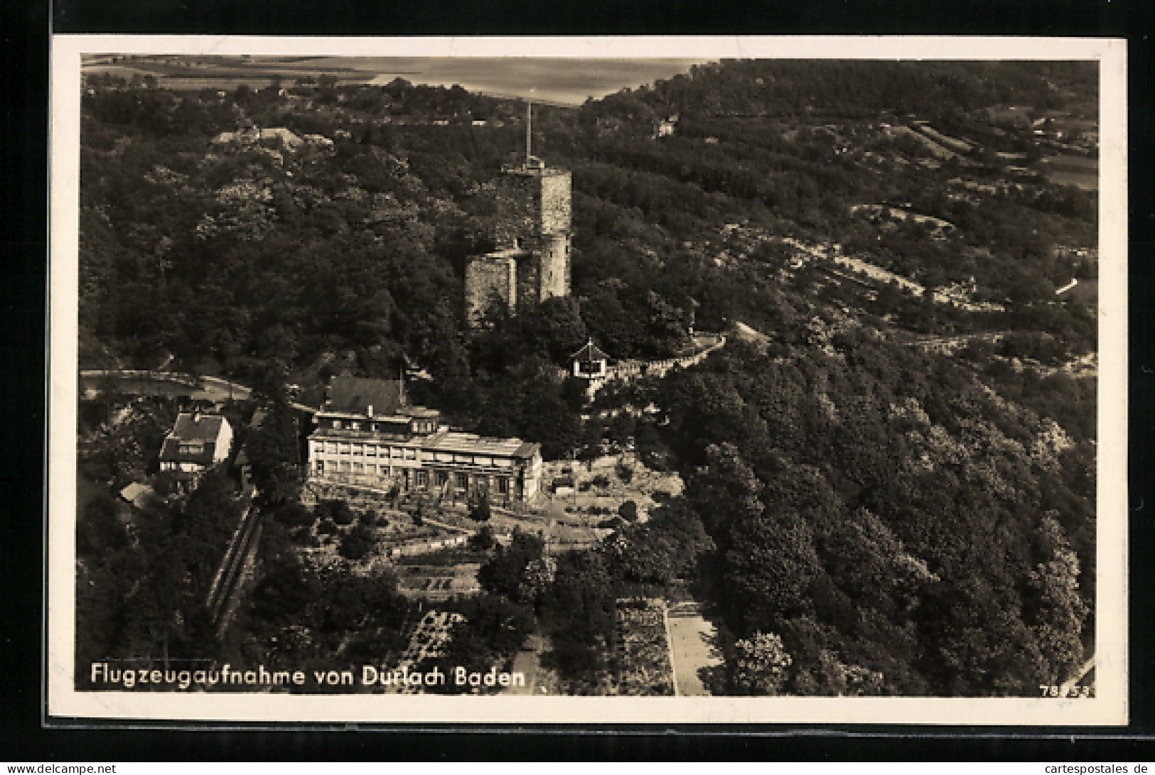 AK Durlach /Baden, Teilansicht Vom Flugzeug Aus  - Baden-Baden