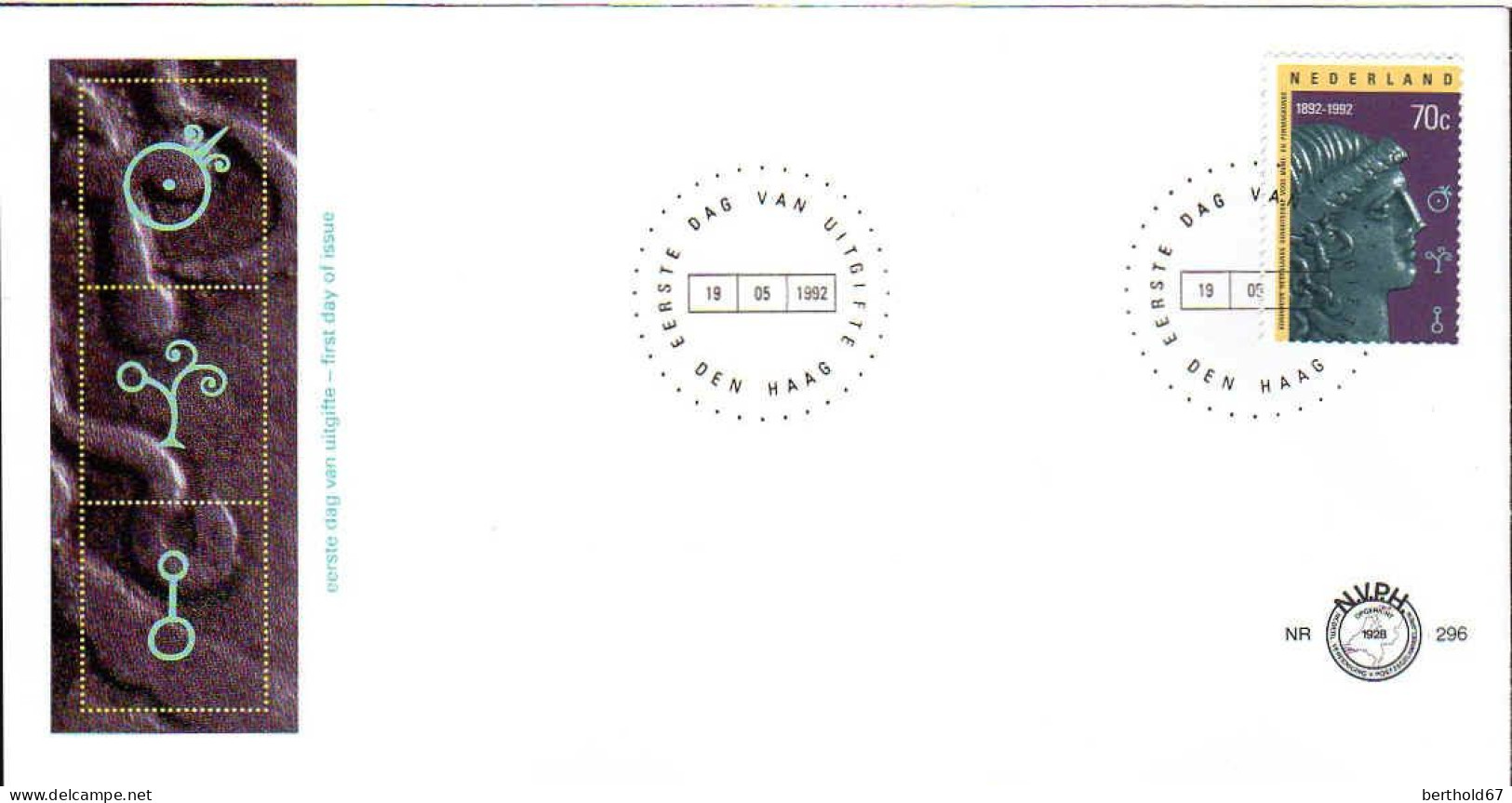 Pays-Bas Poste Obl Yv:1405 Mi:1443 Genoopschap Voor Munt-en Penningkunde Fdc Den Haag 19-05-1992 - Oblitérés