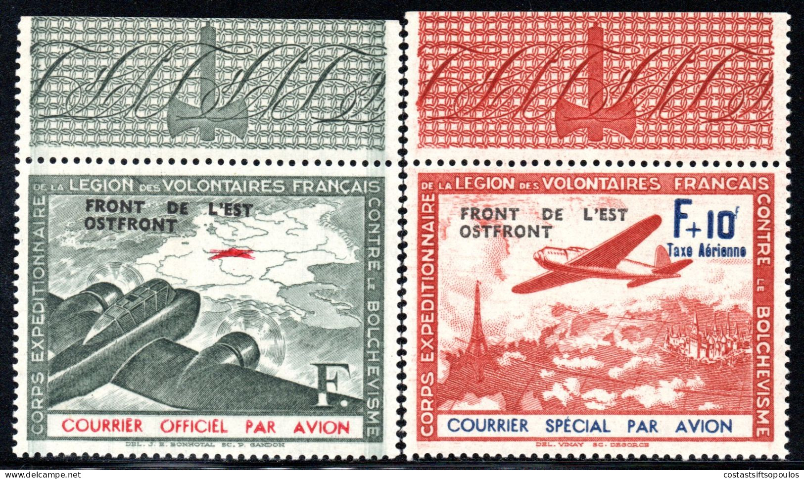 3226. 1942  FRONT DE L'EST - OST FRONT  SET MNH(HINGED IN MARGINS) VERY FINE AND VERY FRESH. - War Stamps