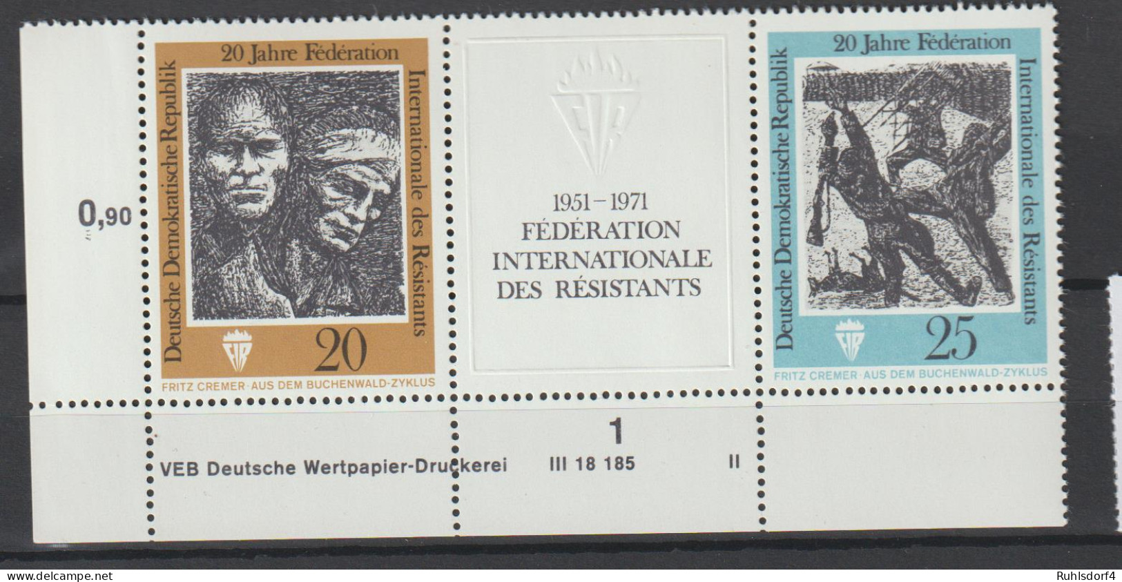 DDR Druckvermerke: 20 Jahre FIR (1971) - Autres & Non Classés