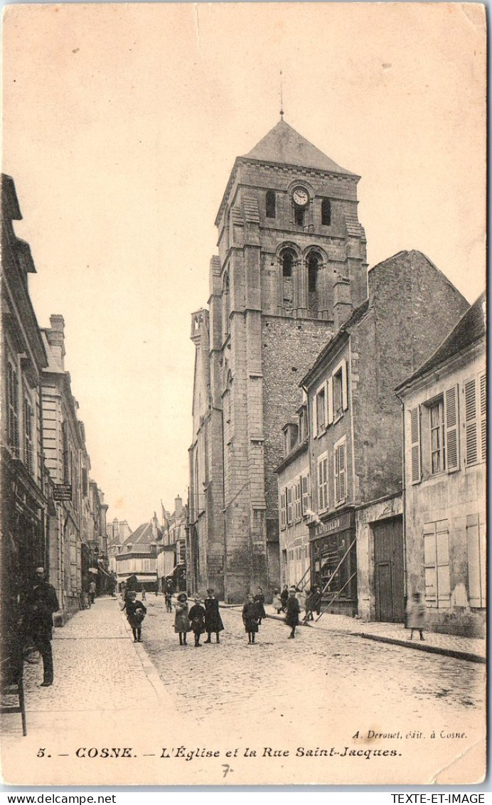 58 COSNE - L'eglise & La Rue Saint Jacques. - Cosne Cours Sur Loire