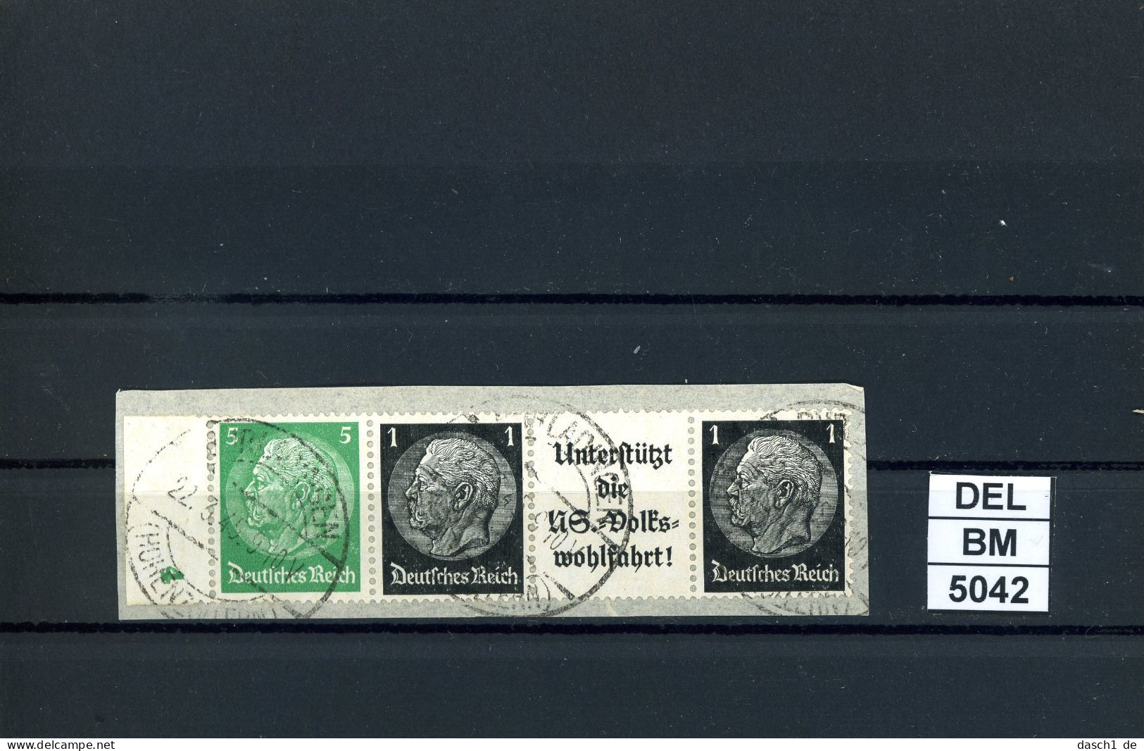 DEL-BM5042, Deutsches Reich,  Zusammendrucke Hindenburg, O, W92, SR - Se-Tenant