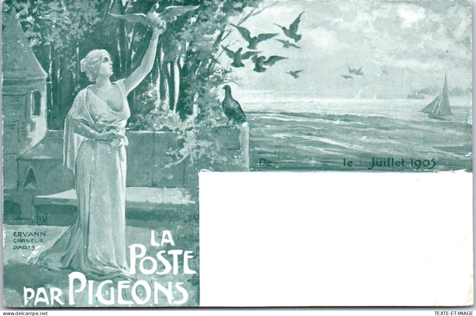 THEMES -POSTE - La Poste Par Pigeons (Ervann Graveur) - Postzegels (afbeeldingen)