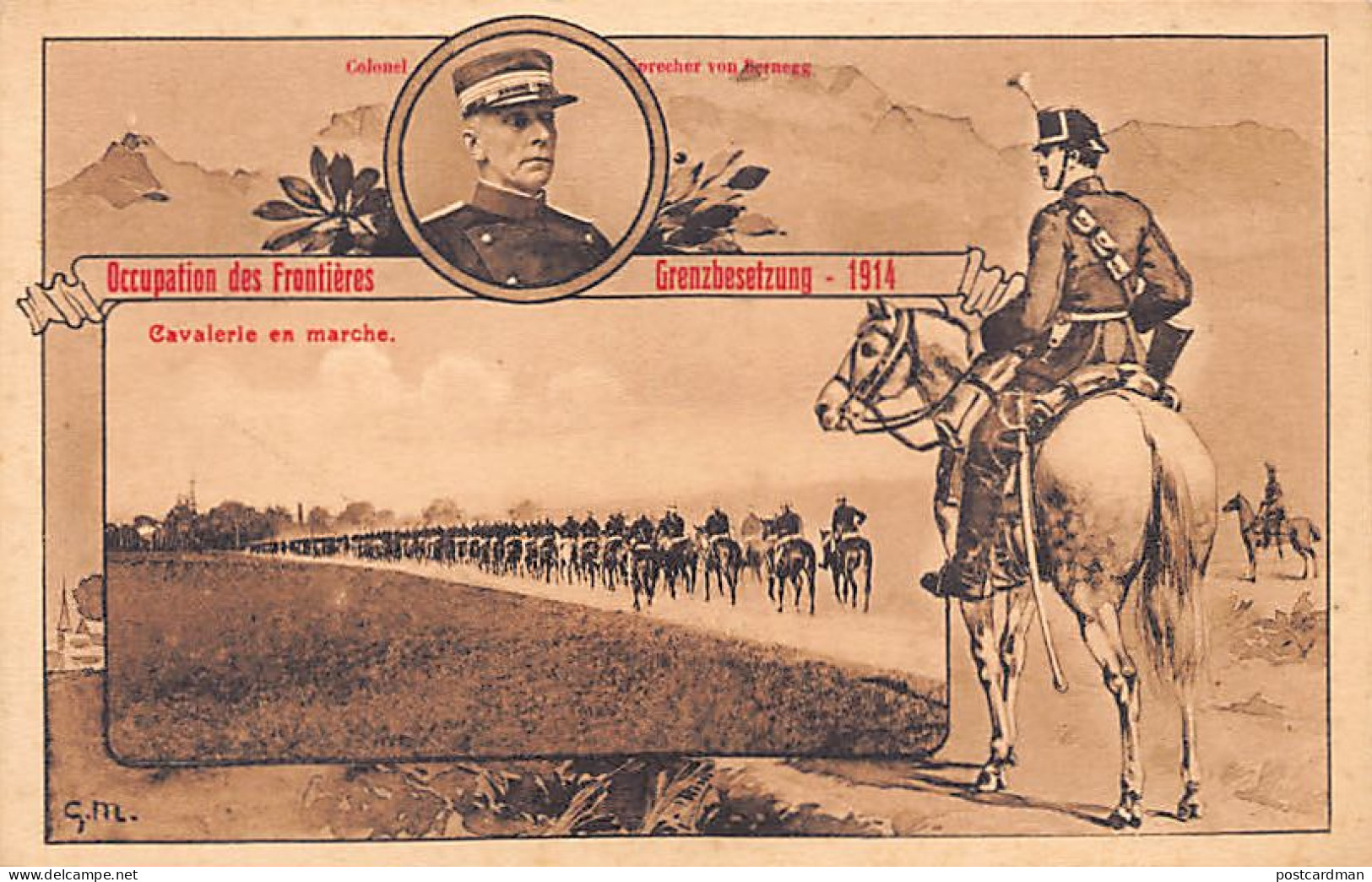 Suisse - Occupation Des Frontières Août 1914 - Grenzbesetzung August 1914 - Cavalerie En Marche - Colonel Sprecher Von B - Other & Unclassified