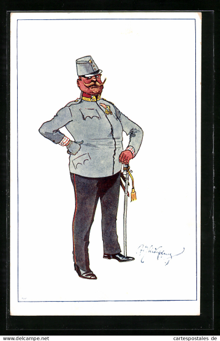 Künstler-AK Fritz Schönpflug: Korpulenter Soldat In Seiner Uniform  - Schoenpflug, Fritz