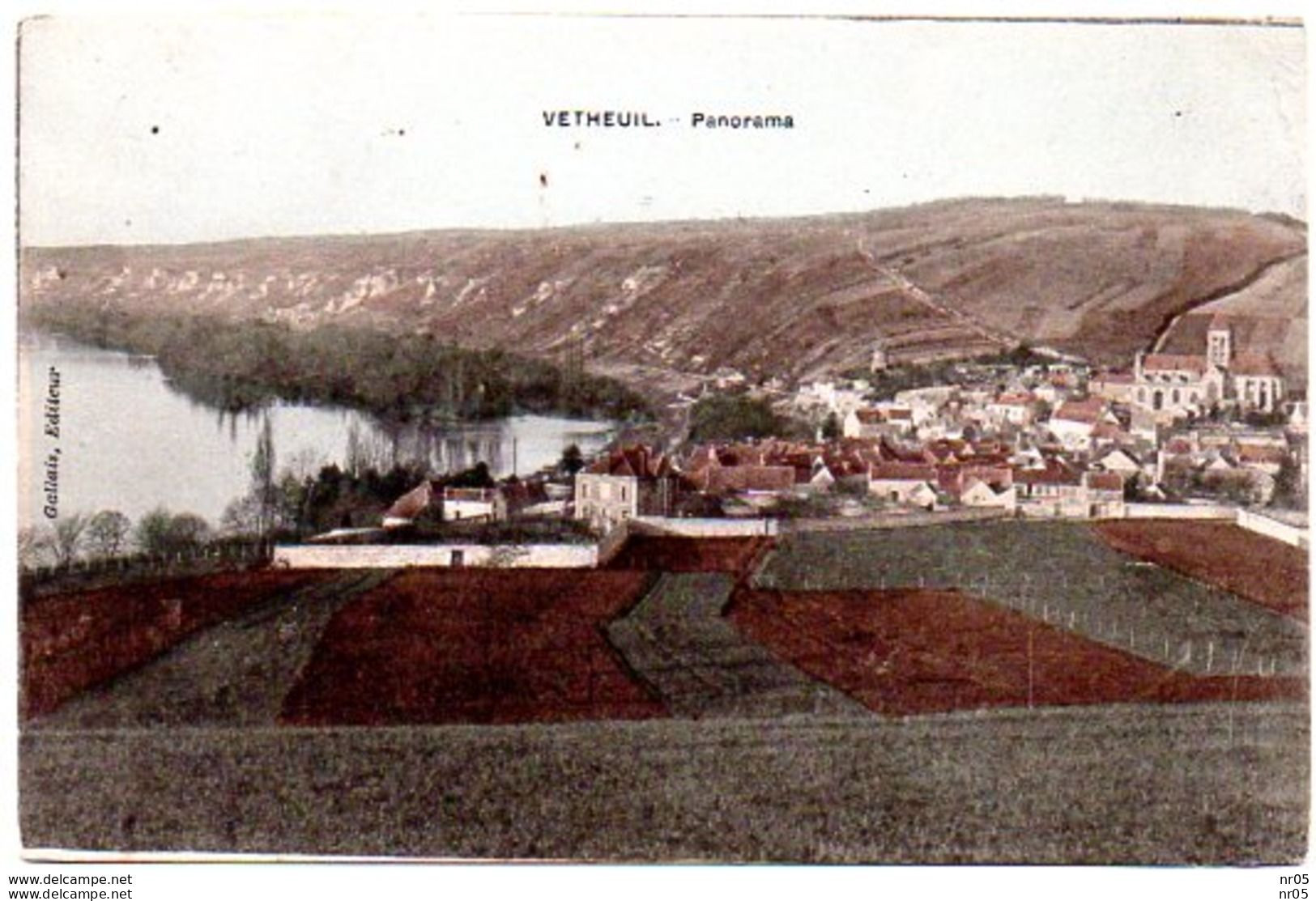 95 - VETHEUIL  (  Val D'Oise )  - Panorama ( Colorisé ) - Vetheuil