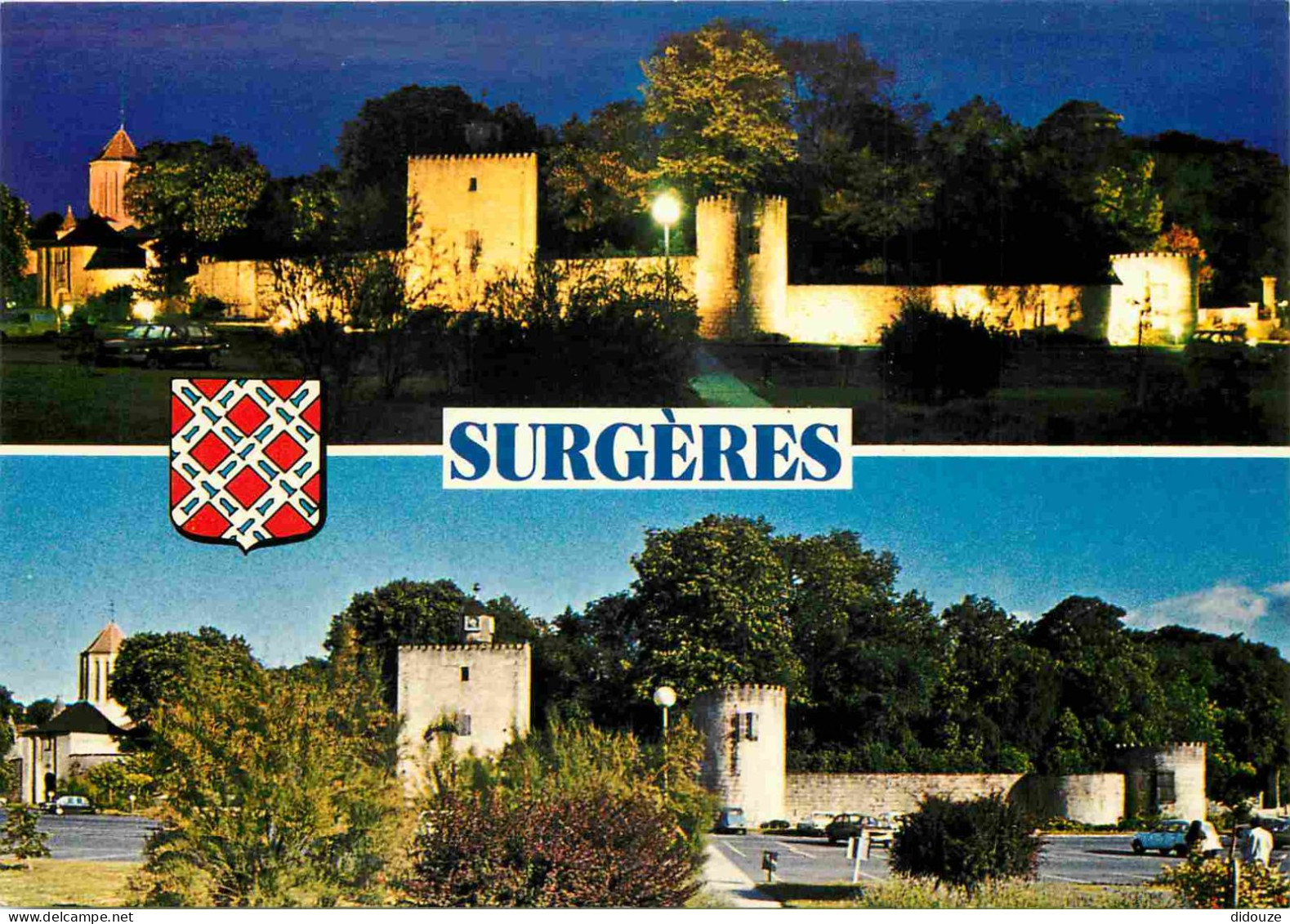 17 - Surgères - Les Remparts De Nuit Et De Jour - Multivues - Blasons - CPM - Voir Scans Recto-Verso - Surgères