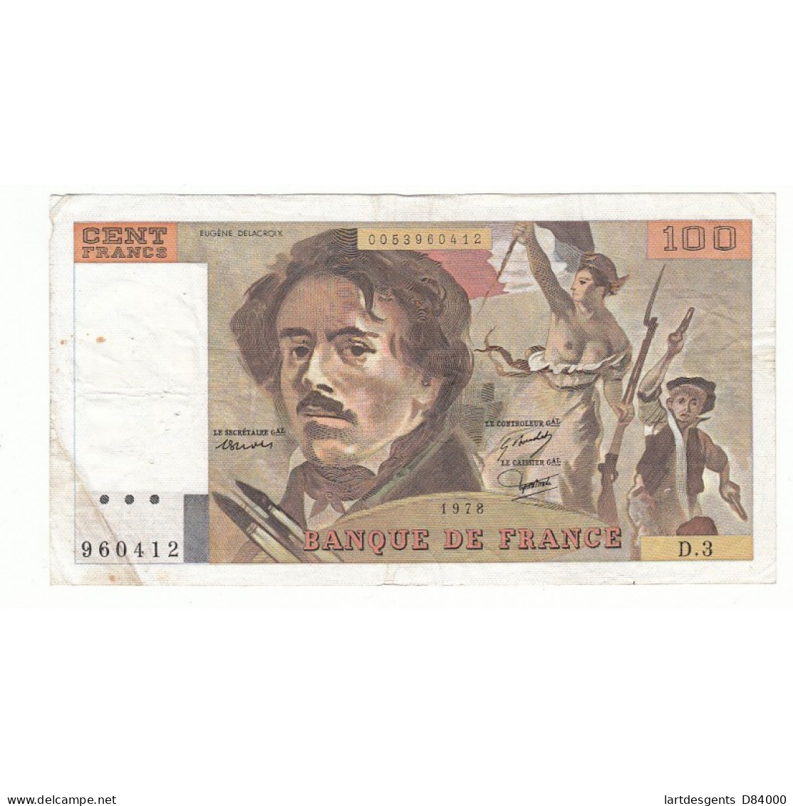 100 FRANCS DELACROIX 1978 TTB- Fayette 69.1b - 100 F 1978-1995 ''Delacroix''