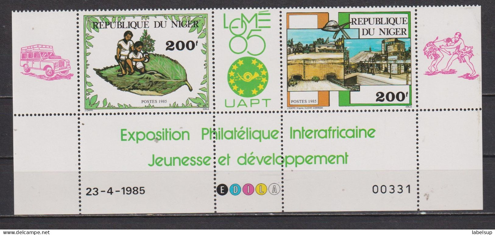 Lot De Timbres Neufs** Du Niger De 1985 YT 671 672 UATP Numéroté MNH - Niger (1960-...)