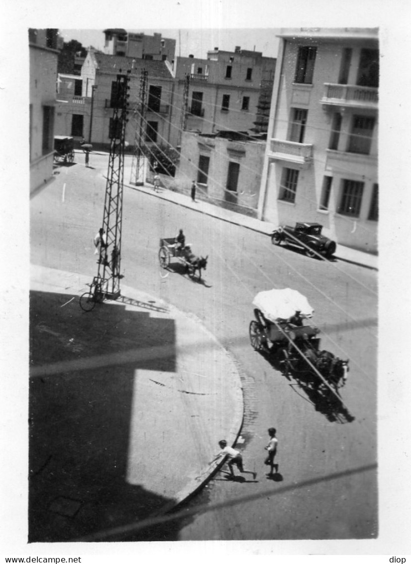 Photo Vintage Paris Snap Shop-rue Street Cheval Horse Carosse Carriage - Autres & Non Classés