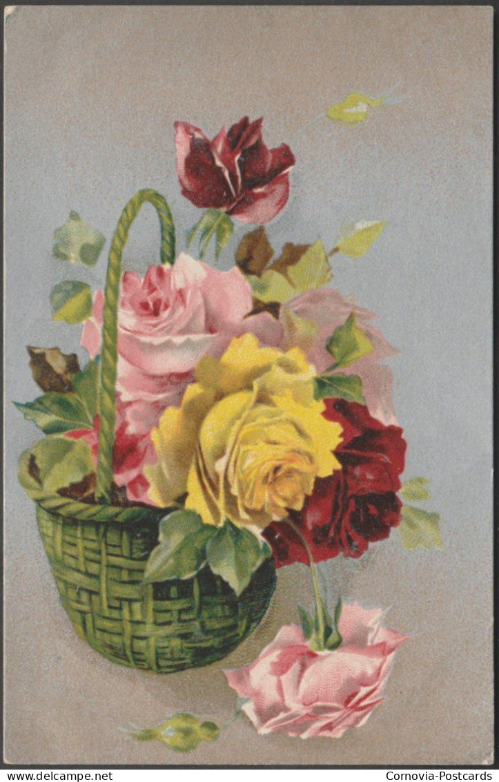 A Wicker Basket Of Roses, C.1905-10 - Birn Brothers Postcard - Flowers