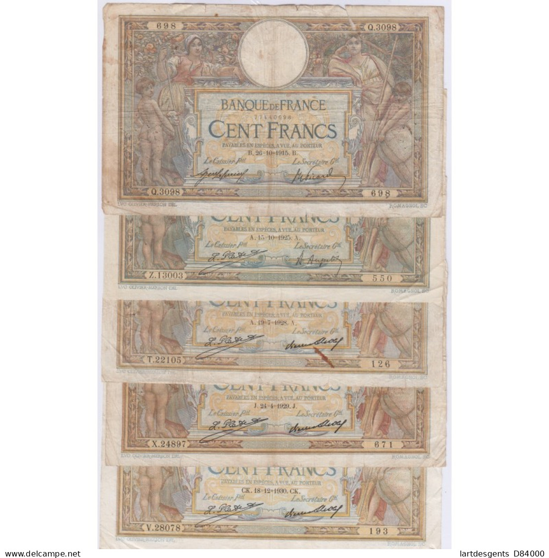 LOT DE 30 BILLETS FRANCE 100 FRANCS LOM Et DELACROIX  L'ART DES GENTS AVIGNON - 100 F 1978-1995 ''Delacroix''