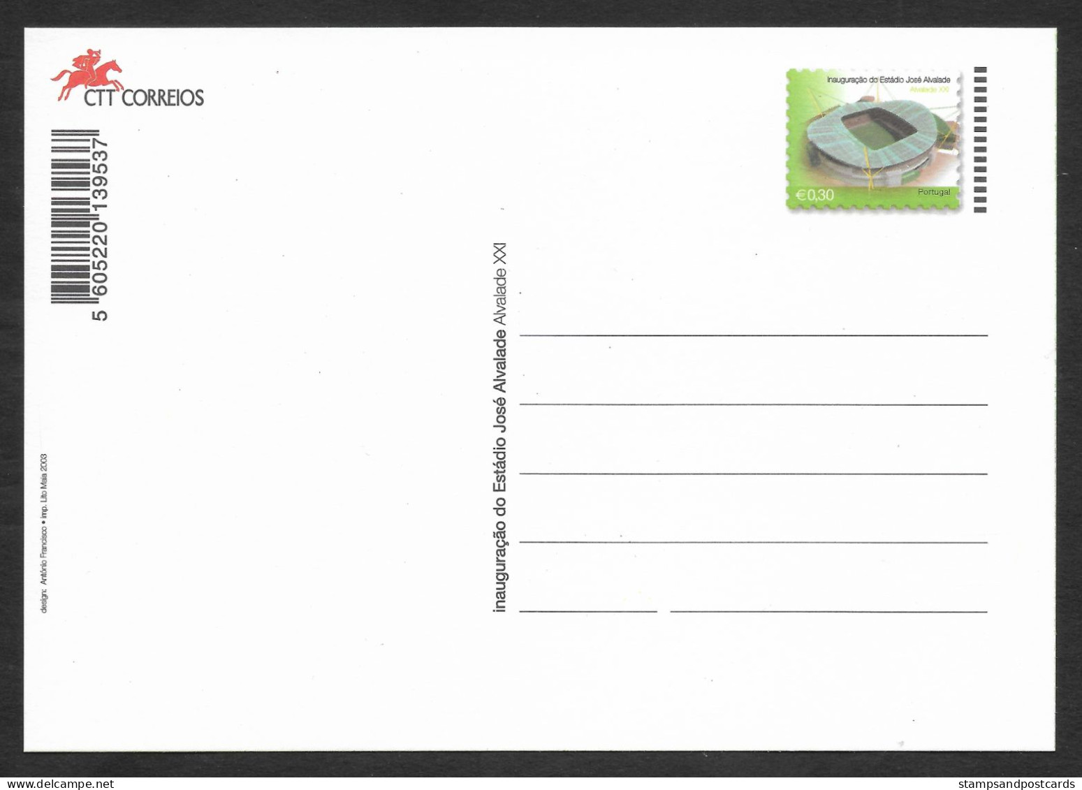 Portugal Football Nouveau Stade Sporting Entier Postal 2003 Soccer New Sporting Stadium Stationery - Berühmte Teams