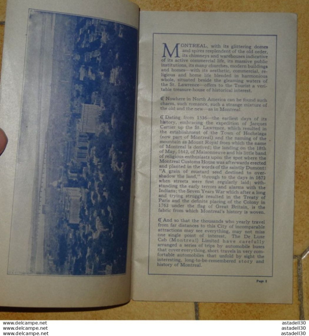 Dépliant CANADA : The Gray Line, QUAINT MONTREAL , 1930s'.........Caisse-40 - Cuadernillos Turísticos