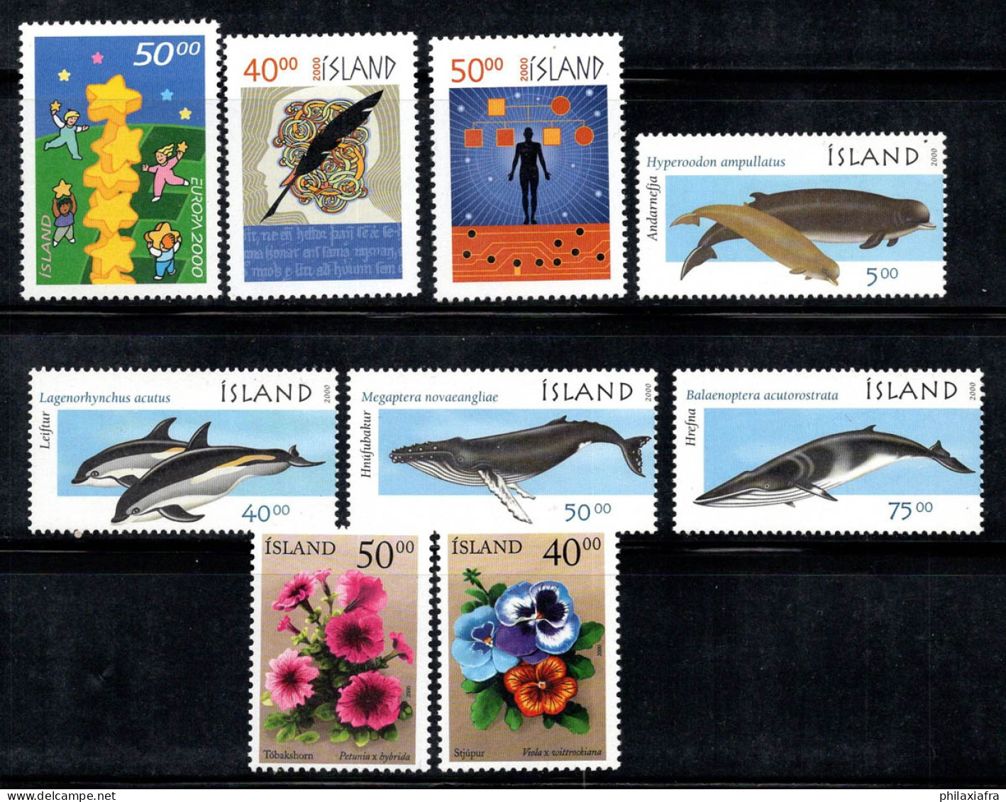 Islande 2000 Mi. 951-959 Neuf ** 100% Europa Cept, Dauphins, Fleurs - Neufs