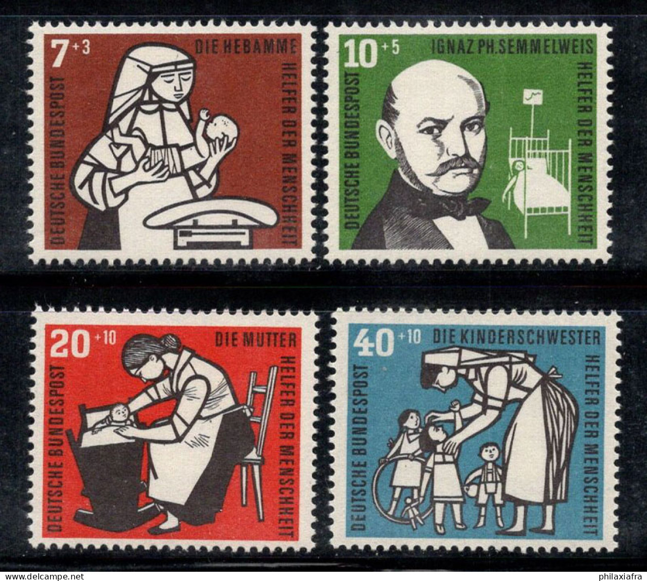 Allemagne Bund 1956 Mi. 243-246 Neuf * MH 100% Enfants, Charité - Ongebruikt