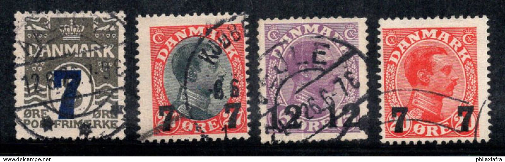 Danemark 1926-27 Mi. 156-158, 174 Oblitéré 100% Surimprimé Roi Christian - Used Stamps