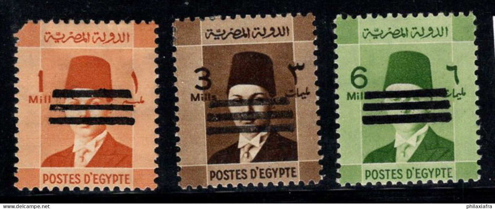 Égypte 1953 Mi. 414-416 Neuf * MH 20% Surimprimé - Ungebraucht