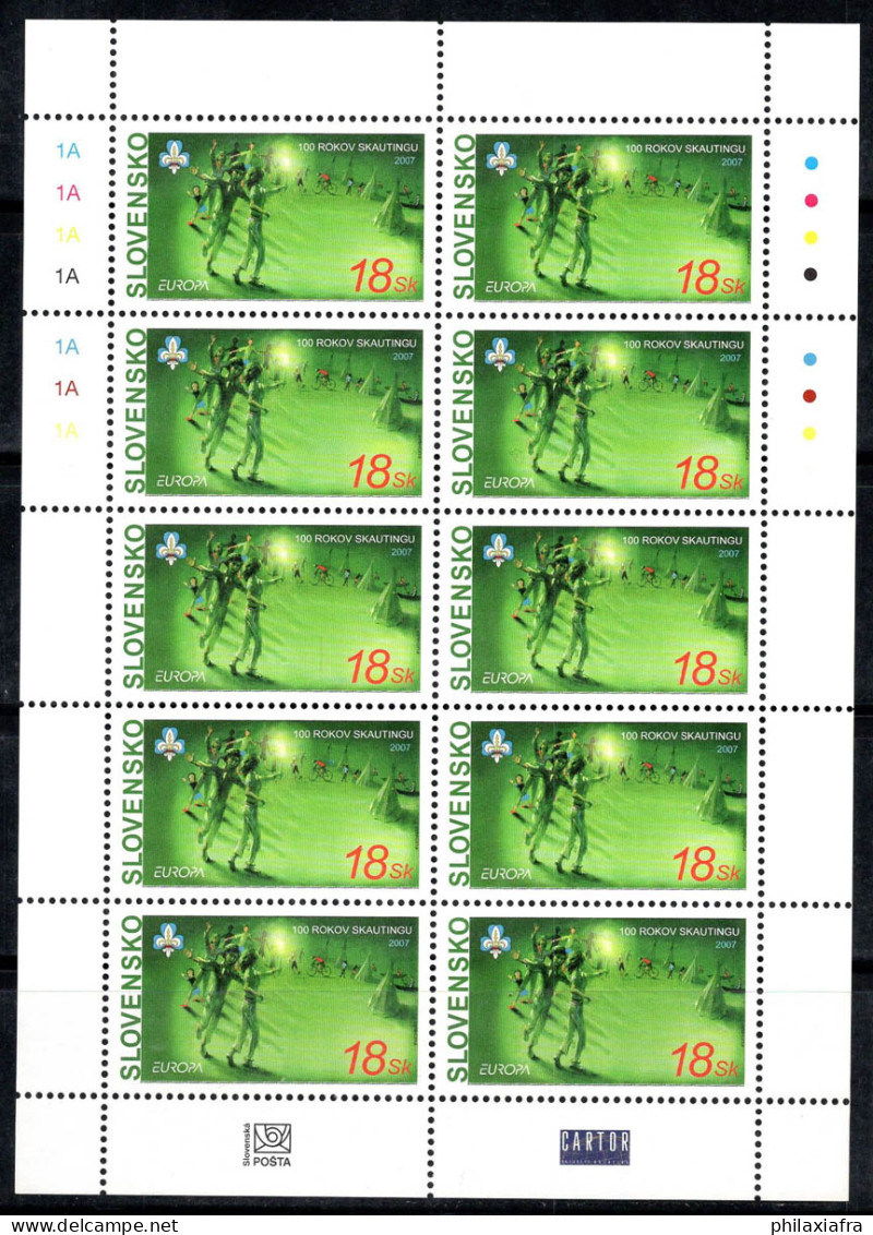 Slovaquie 2007 Mi. 556 Mini Feuille 60% Neuf ** Les Scouts Suivent Le Flambeau - Blocks & Kleinbögen