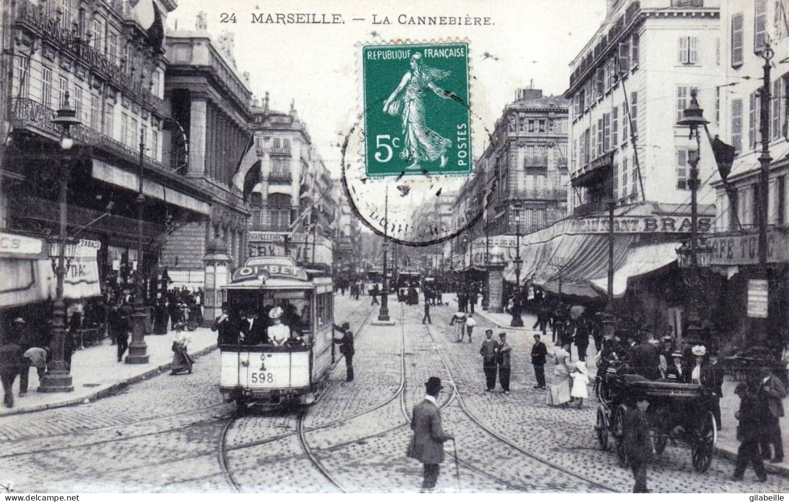 13 - MARSEILLE -  Tramway Sur La Rue Cannebiere ( Canebiere ) - Canebière, Stadscentrum