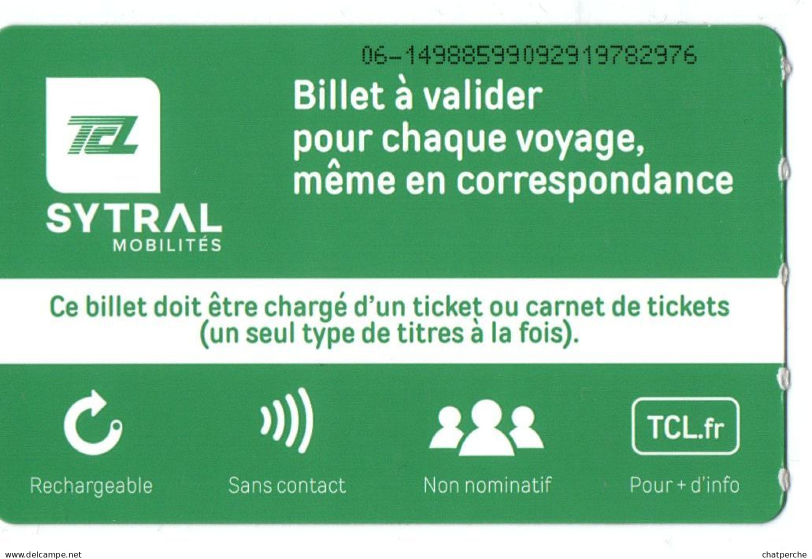 BILLET TICKET ENTREE TRANSPORT METRO TRAMWAY AUTOBUS TCL LYON NOUVEAU VISUEL - Europa