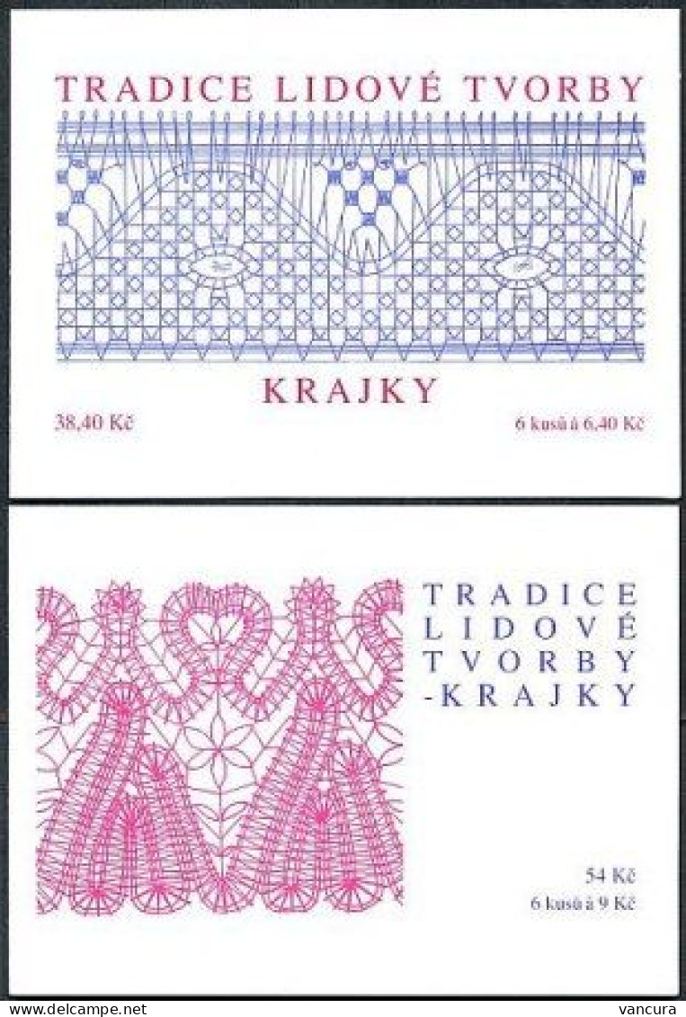 Booklets 352-3 Czech Republic Traditional Embroidery 2003 Lace - Textiel