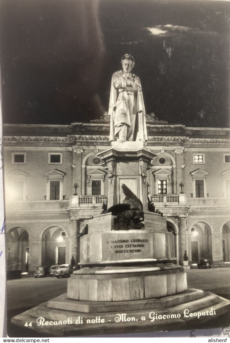 Recanati Macerata Monumento A Giacom Leopardi Di Notte - Macerata