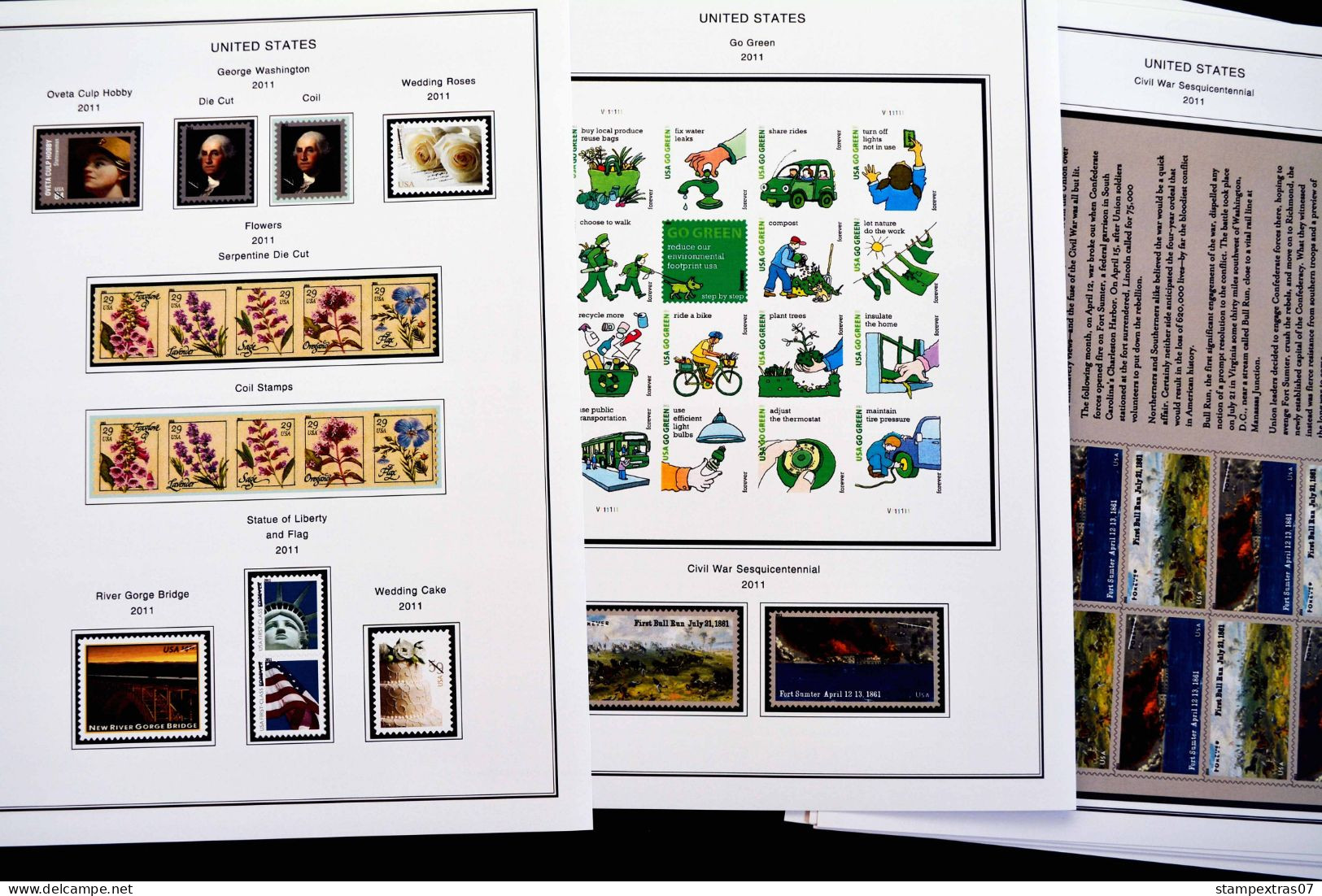 COLOR PRINTED USA 2011-2020 STAMP ALBUM PAGES (101 illustrated pages) >> FEUILLES ALBUM