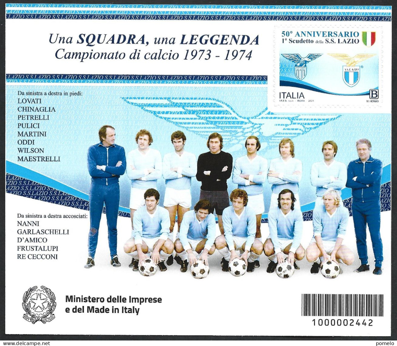 ITALIA - 2024  50° Anniversario 1° Scudetto Lazio  Foglietto - 2021-...: Ungebraucht