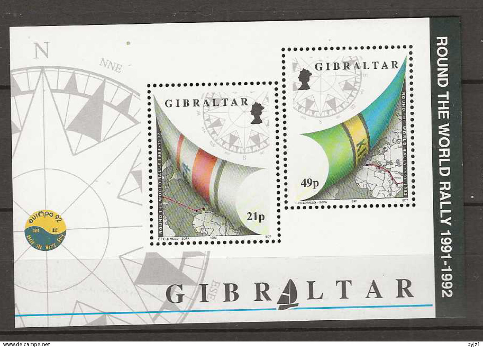 1992 MNH Gibraltar Mi Block 17 Postfris ** - Gibraltar