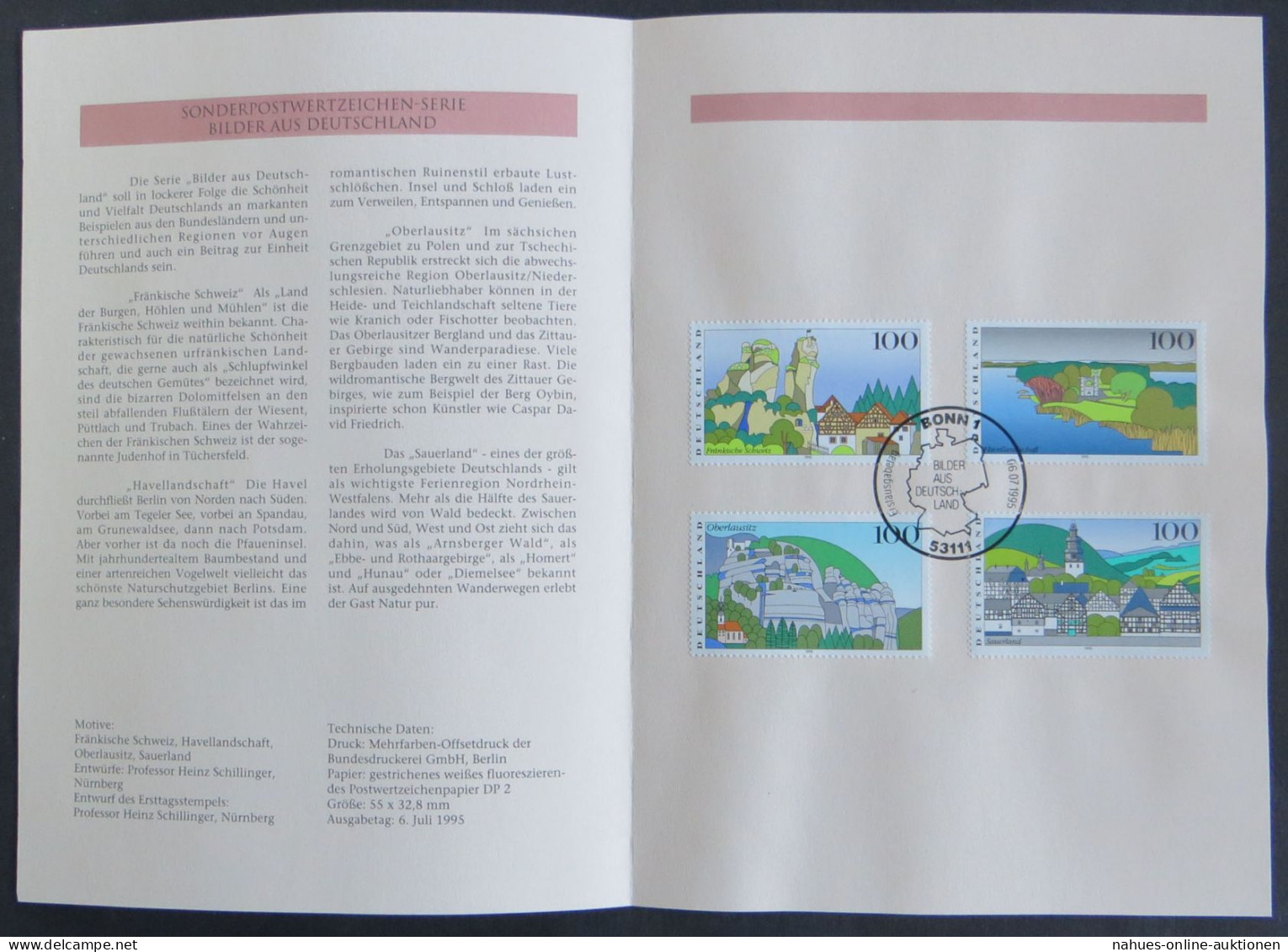 Bund Jahressammlungen Dt. Post 4 Bände kpl mit Ersttagsstempel 1993-96 Kat 560,-