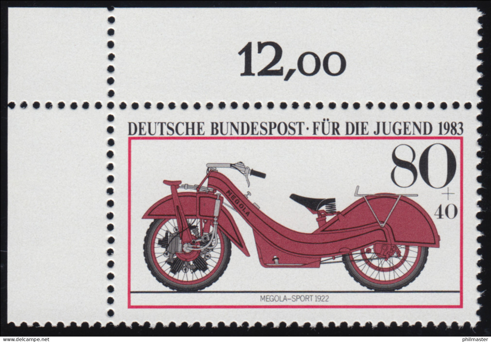 1170 Jugend Motorräder Megola-Sport 80+40 Pf ** Ecke O.l. - Ongebruikt