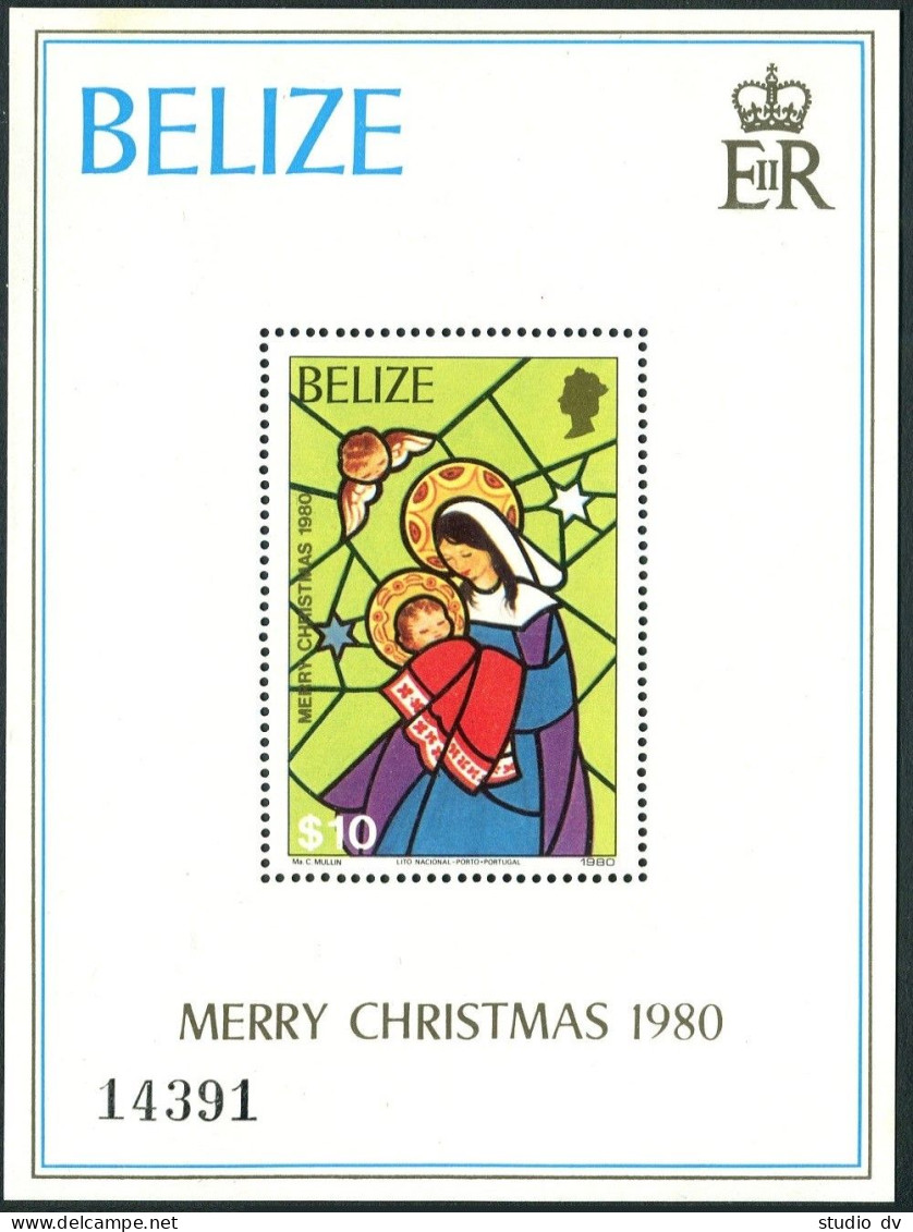 Belize 533-534, MNH. Mi Bl.27-28. Christmas 1980. Nativity, Madonna And Child. - Belize (1973-...)