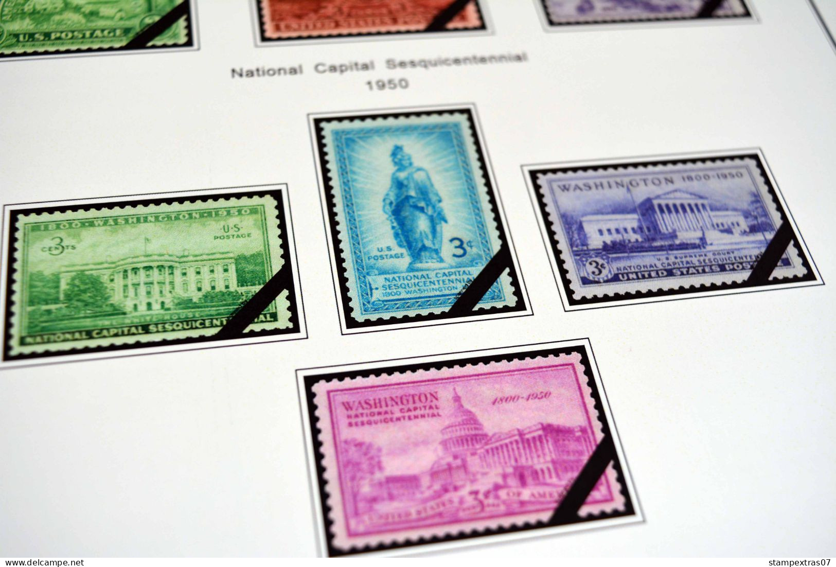 COLOR PRINTED USA 1920-1965 STAMP ALBUM PAGES (66 illustrated pages) >> FEUILLES ALBUM