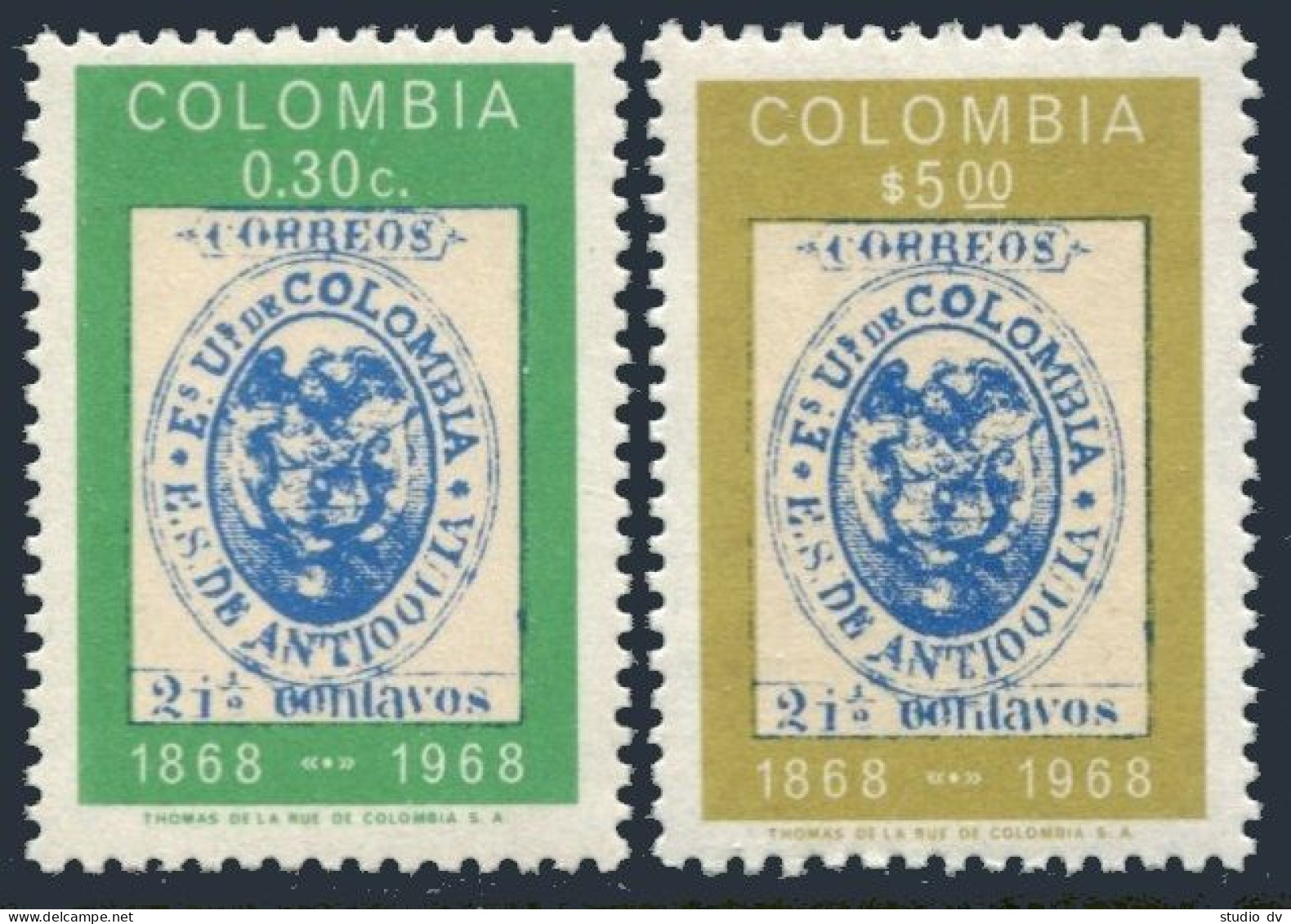 Colombia 784-785a,785,MNH.Michel 1141-1142,Bl.30.Postage Stamps Of Antioquia-100 - Colombie