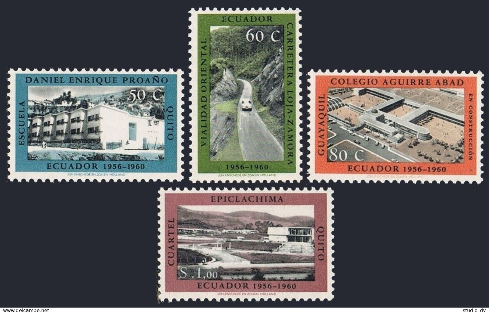 Ecuador 687-690,MNH.Michel 1082-1085. Views 1962.School,Highway,College,Quarters - Ecuador