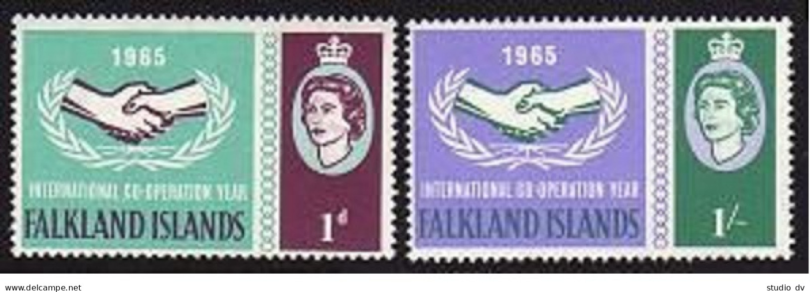 Falkland 156-157, MNH. Michel 151-152. International Cooperation Year ICY-1965. - Falklandeilanden
