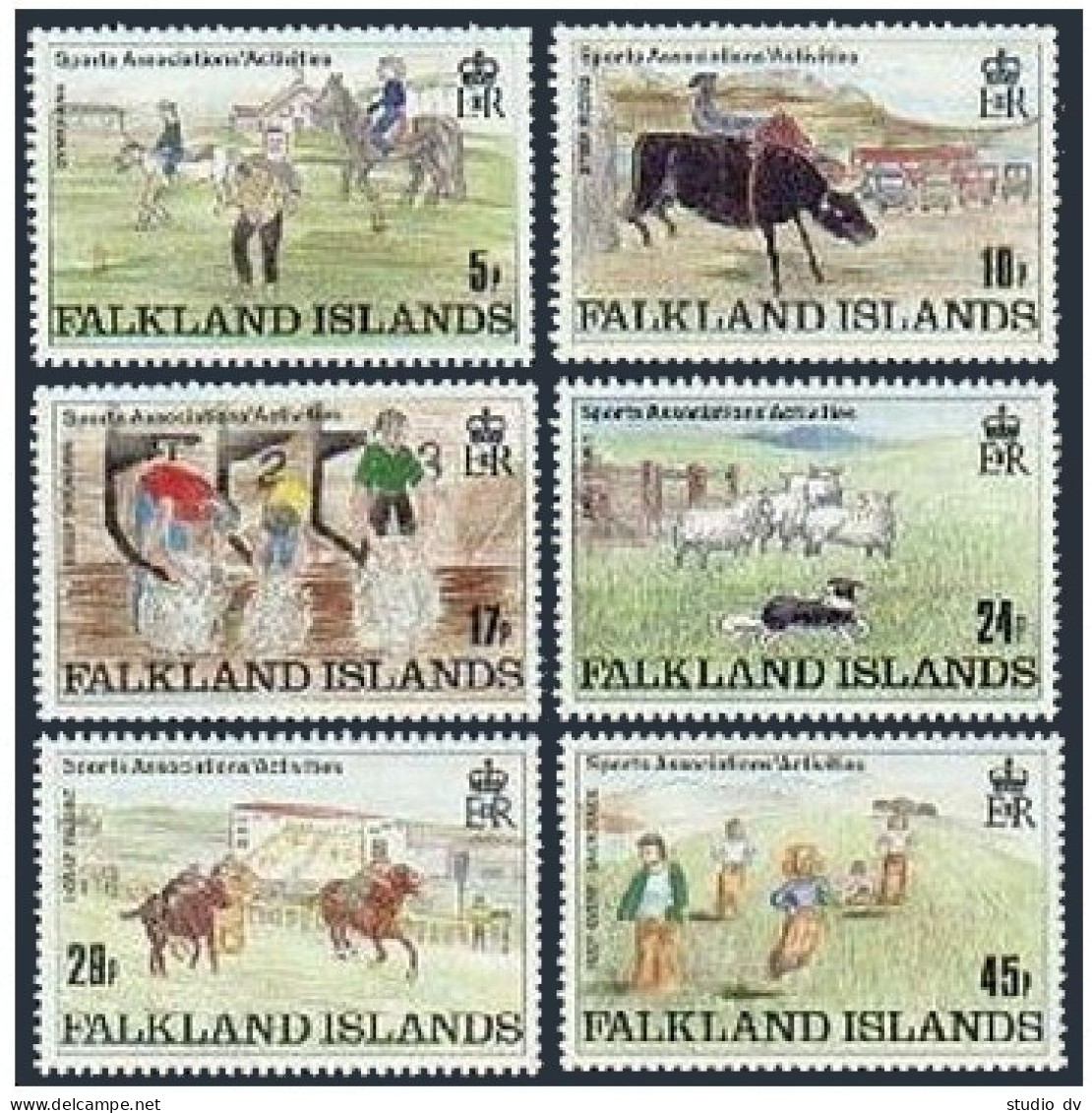 Falkland 505-510, MNH. Michel 507-512. Sport 1989. Child Painting, Horses. - Falklandeilanden