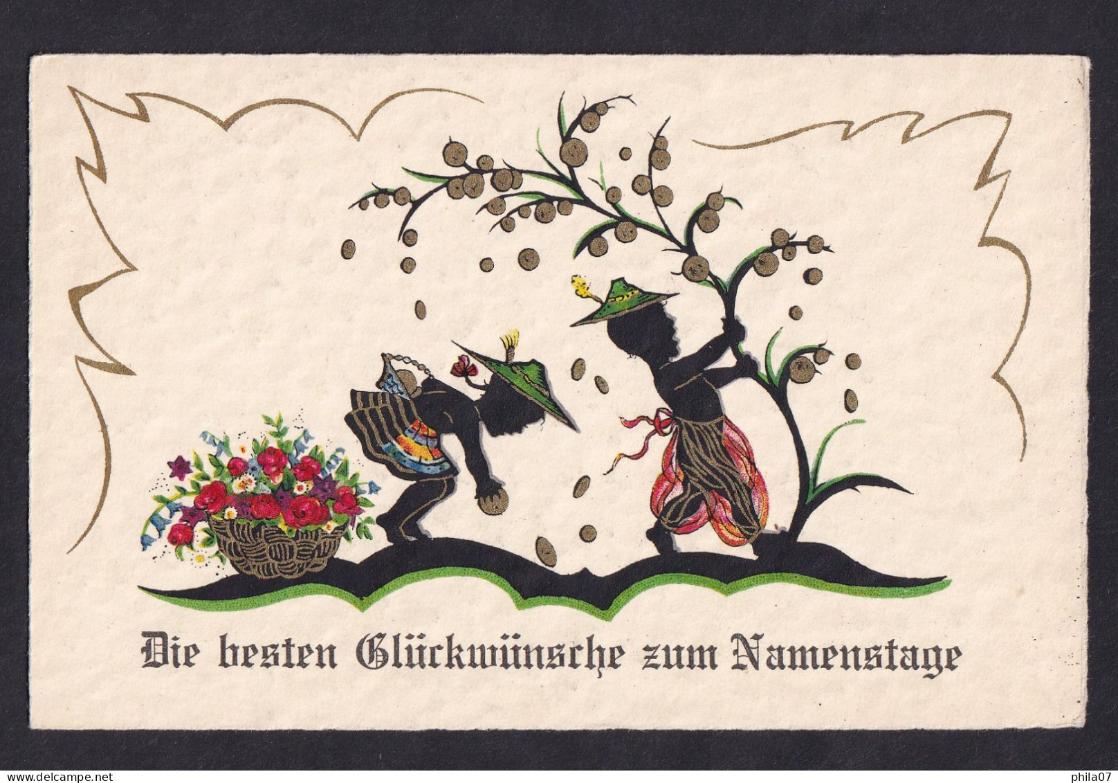 Die Besten Gluckwunsche Zum Namenstage / Postcard Not Circulated, 2 Scans - Silhouetkaarten