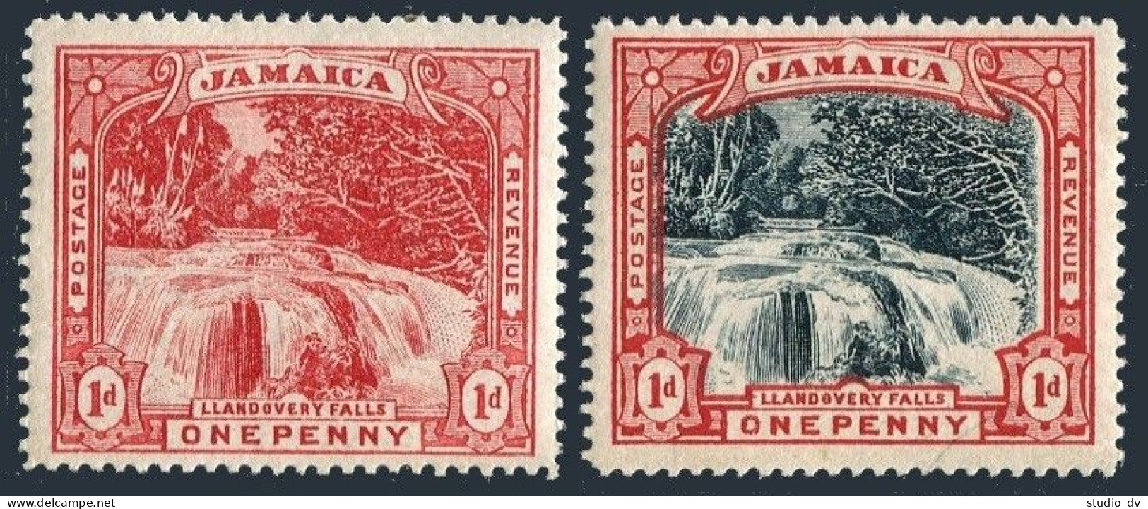 Jamaica 31-32, Hinged. Michel 31-32. Llandovery Falls, 1900-1901. - Jamaica (1962-...)